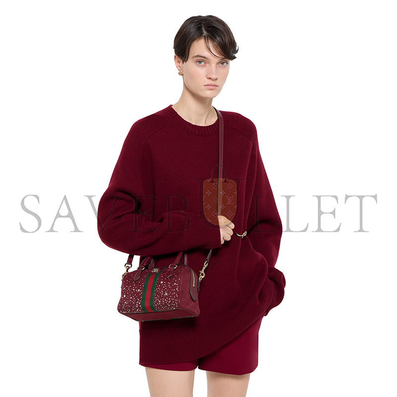 GUCCI OPHIDIA CRYSTALS SMALL BOSTON BAG 841294 (21*13*11cm)